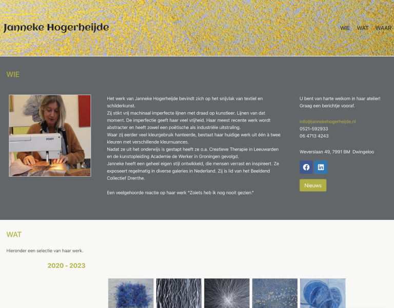 Nieuwe website voor textielkunstenaar Janneke Hogerheijde