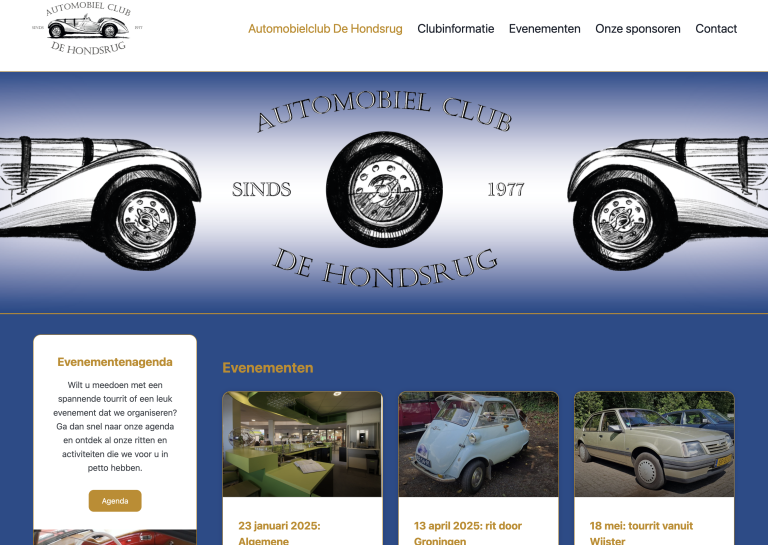 Nieuwe website voor Automobielclub De Hondsrug